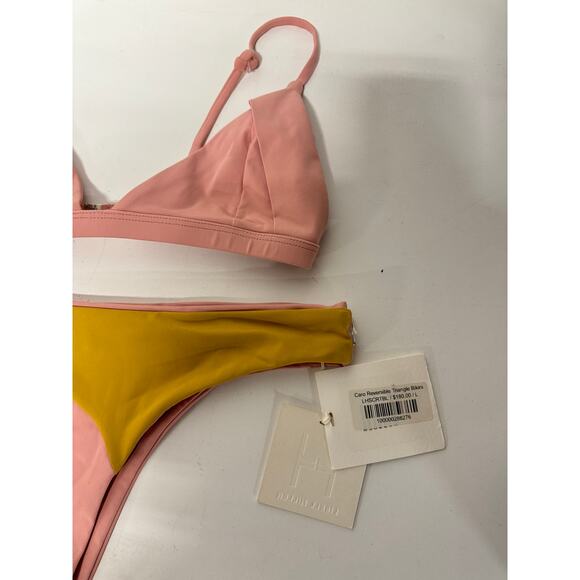 NWT Lisell Hiller Caro Reversible Triangle Bikini Top & Bottom Set Peach Large - Picture 5 of 9